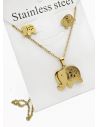 SET DE COLLAR, DIJE Y ARETES EN ACERO INOXIDABLE 316L