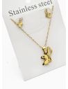 SET DE COLLAR, DIJE Y ARETES EN ACERO INOXIDABLE 316L
