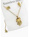SET DE COLLAR, DIJE Y ARETES EN ACERO INOXIDABLE 316L