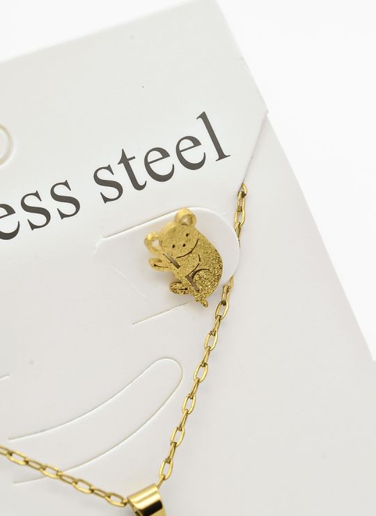 SET DE COLLAR, DIJE Y ARETES EN ACERO INOXIDABLE 316L