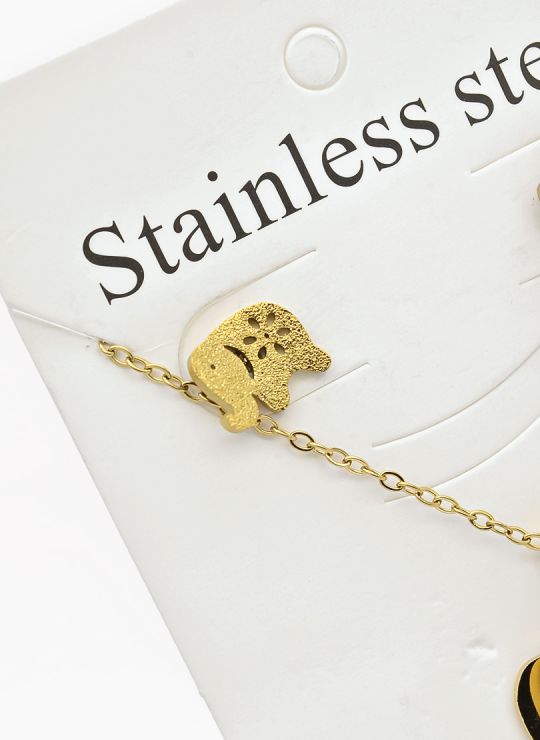SET DE COLLAR, DIJE Y ARETES EN ACERO INOXIDABLE 316L
