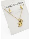 SET DE COLLAR, DIJE Y ARETES EN ACERO INOXIDABLE 316L