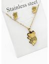 SET DE COLLAR, DIJE Y ARETES EN ACERO INOXIDABLE 316L