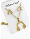 SET DE COLLAR, DIJE Y ARETES EN ACERO INOXIDABLE 316L
