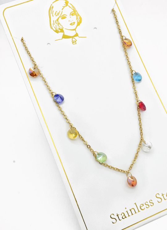SET DE COLLAR, DIJE Y ARETES EN ACERO INOXIDABLE 316L