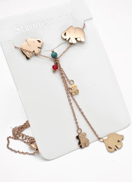 SET DE COLLAR, DIJE Y ARETES EN ACERO INOXIDABLE 316L