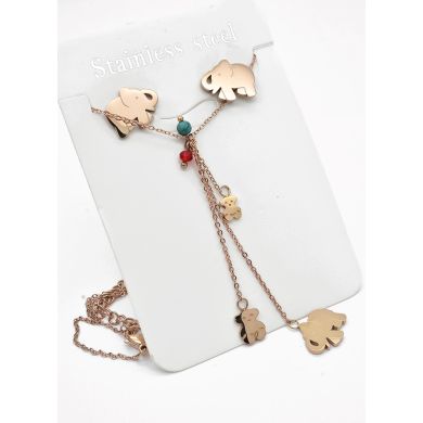 SET DE COLLAR, DIJE Y ARETES EN ACERO INOXIDABLE 316L