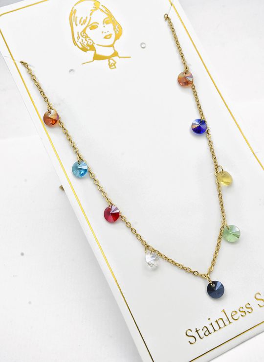 SET DE COLLAR, DIJE Y ARETES EN ACERO INOXIDABLE 316L