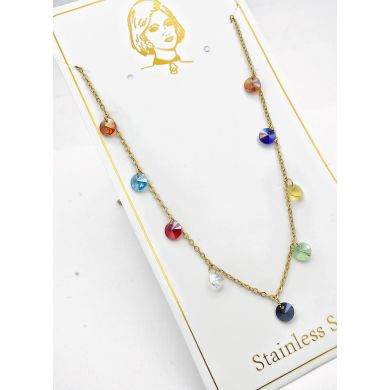 SET DE COLLAR, DIJE Y ARETES EN ACERO INOXIDABLE 316L