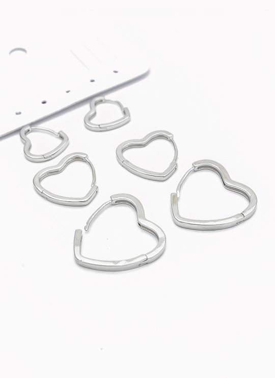 SET DE CANDONGAS RODIO CON MICROCIRCONES MEDIANA - DISEÑO LABRADO 