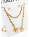 SET DE COLLAR, DIJE Y ARETES EN ACERO INOXIDABLE 316L
