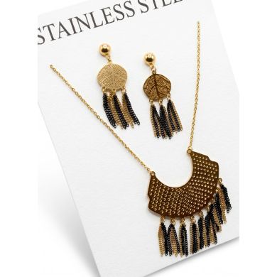 SET DE COLLAR, DIJE Y ARETES EN ACERO INOXIDABLE 316L
