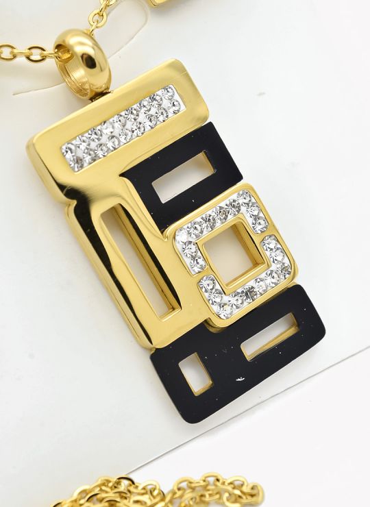 SET DE COLLAR, DIJE Y ARETES EN ACERO INOXIDABLE 316L