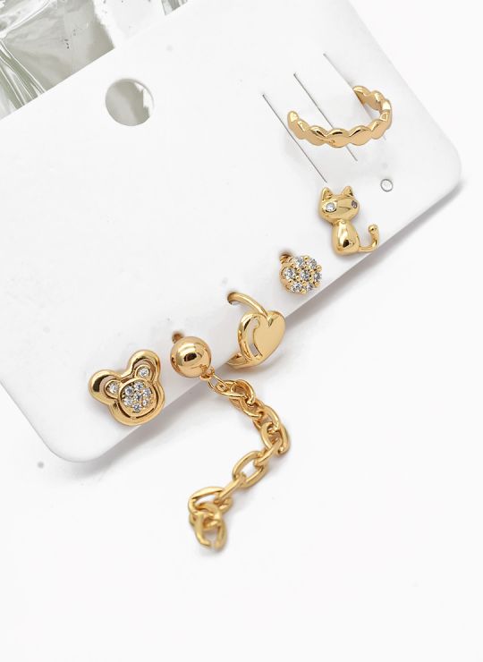 SET DE ARETES X 3 PARES RODIO XUPING /GARANTIZADO
