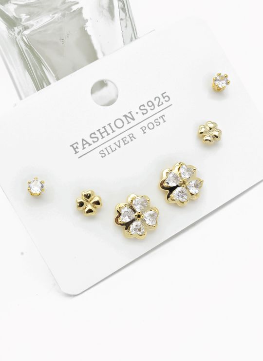 SET DE ARETES X 3 PARES RODIO XUPING /GARANTIZADO