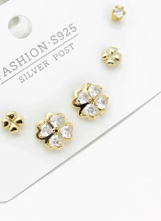 SET DE ARETES X 3 PARES RODIO XUPING /GARANTIZADO