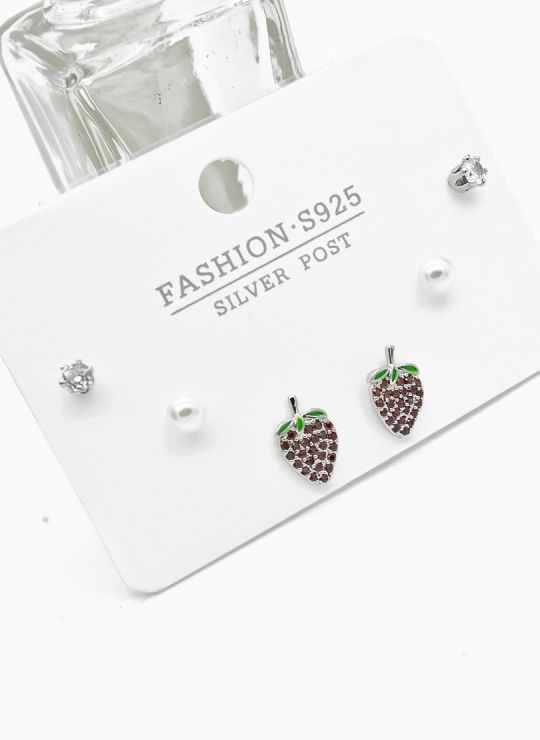 SET DE ARETES X 3 PARES RODIO XUPING /GARANTIZADO