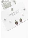 SET DE ARETES X 3 PARES RODIO XUPING /GARANTIZADO