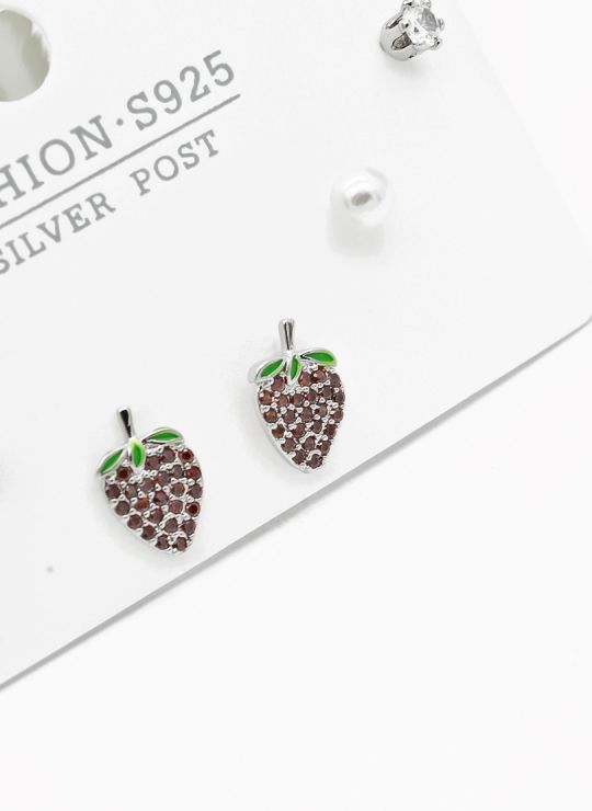 SET DE ARETES X 3 PARES RODIO XUPING /GARANTIZADO