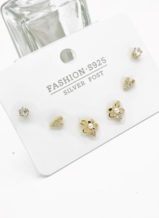 SET DE ARETES X 3 PARES RODIO XUPING /GARANTIZADO