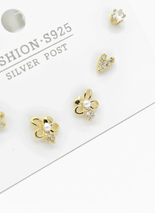 SET DE ARETES X 3 PARES RODIO XUPING /GARANTIZADO