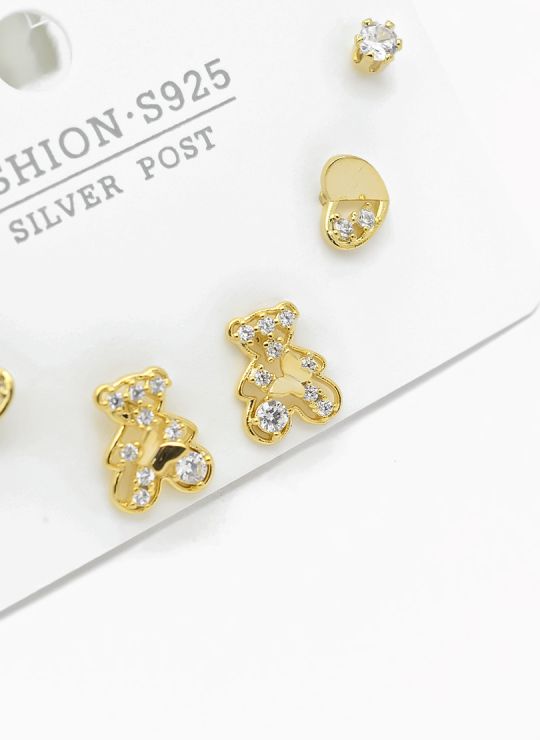 SET DE ARETES X 3 PARES RODIO XUPING /GARANTIZADO