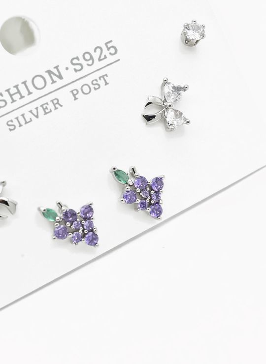 SET DE ARETES X 3 PARES RODIO XUPING /GARANTIZADO