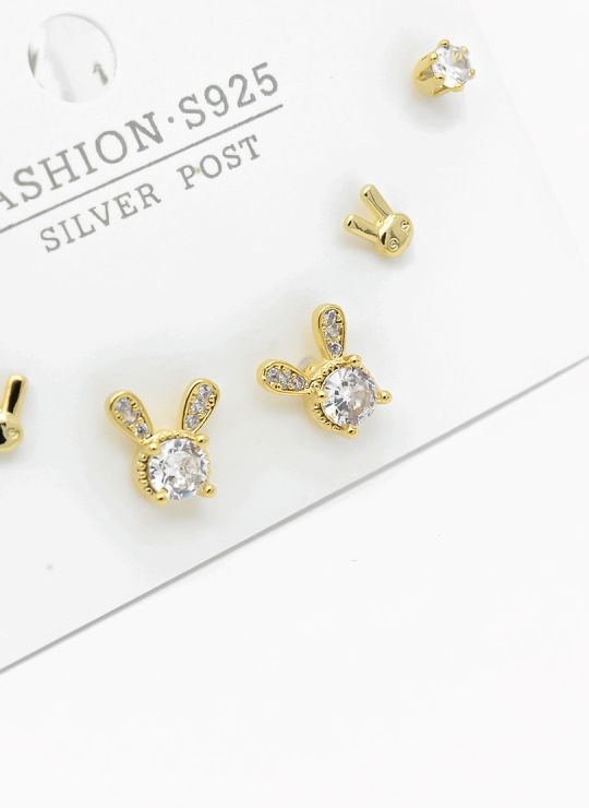SET DE ARETES X 3 PARES RODIO XUPING /GARANTIZADO