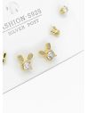 SET DE ARETES X 3 PARES RODIO XUPING /GARANTIZADO
