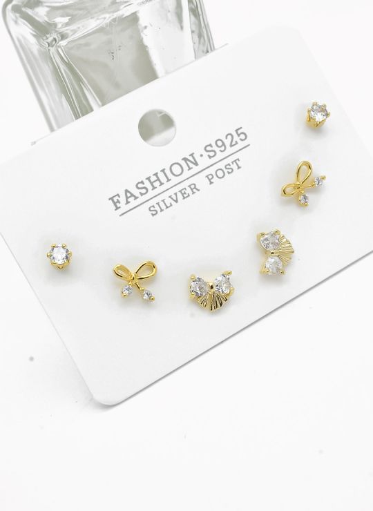 SET DE ARETES X 3 PARES RODIO XUPING /GARANTIZADO