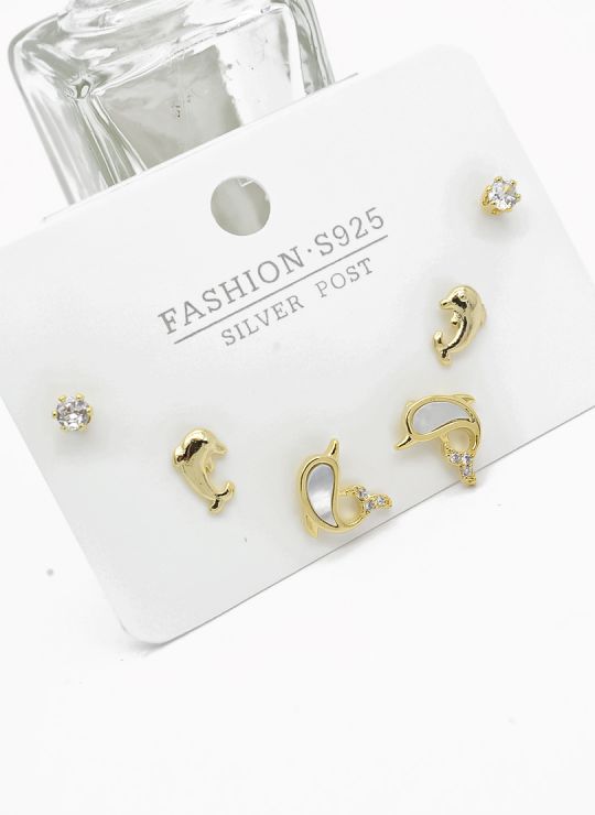 SET DE ARETES X 3 PARES RODIO XUPING /GARANTIZADO