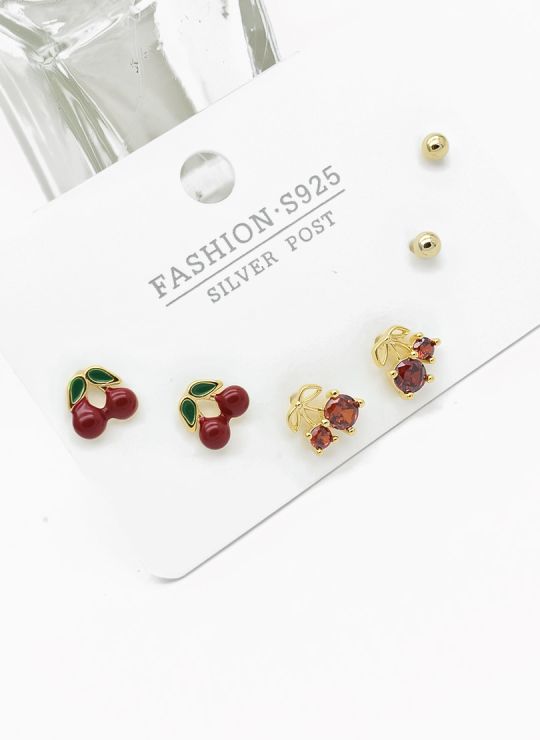 SET DE ARETES X 3 PARES RODIO XUPING /GARANTIZADO