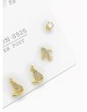 SET DE ARETES X 3 PARES RODIO XUPING /GARANTIZADO