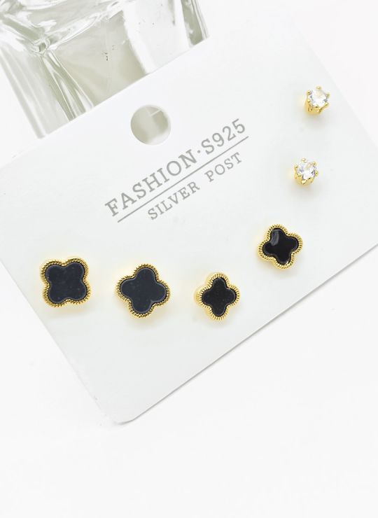 SET DE ARETES X 3 PARES RODIO XUPING /GARANTIZADO