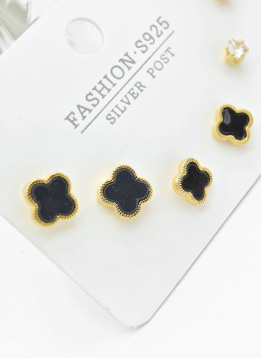 SET DE ARETES X 3 PARES RODIO XUPING /GARANTIZADO