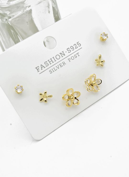 SET DE ARETES X 3 PARES RODIO XUPING /GARANTIZADO