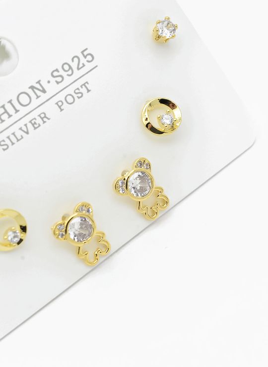SET DE ARETES X 3 PARES RODIO XUPING /GARANTIZADO