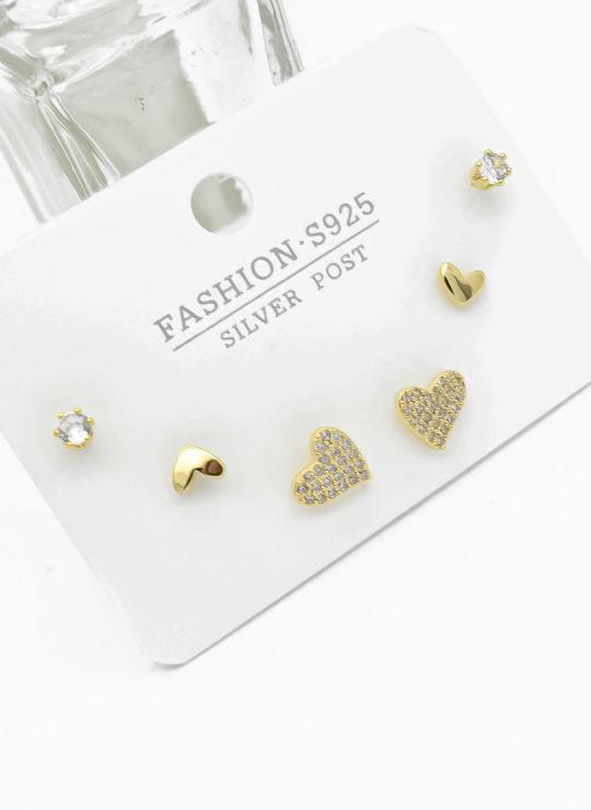SET DE ARETES X 3 PARES RODIO XUPING /GARANTIZADO