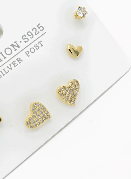 SET DE ARETES X 3 PARES RODIO XUPING /GARANTIZADO
