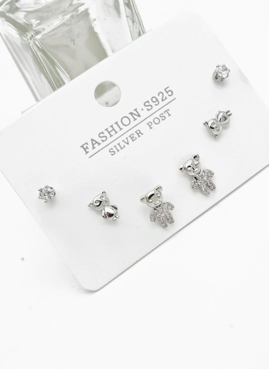 SET DE ARETES X 3 PARES RODIO XUPING /GARANTIZADO