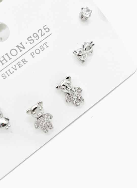 SET DE ARETES X 3 PARES RODIO XUPING /GARANTIZADO
