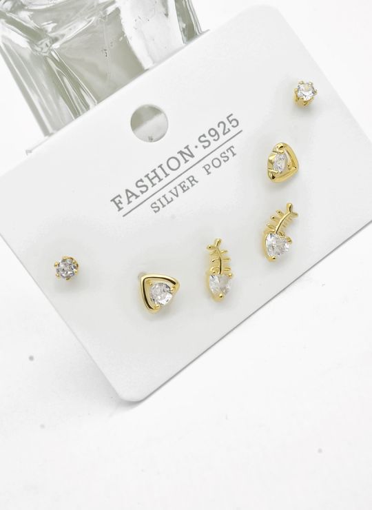 SET DE ARETES X 3 PARES RODIO XUPING /GARANTIZADO