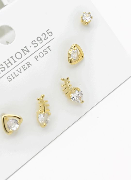 SET DE ARETES X 3 PARES RODIO XUPING /GARANTIZADO