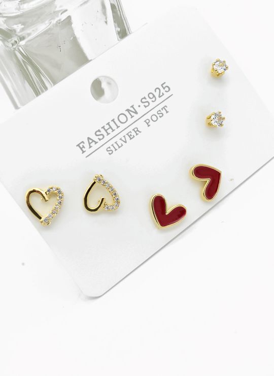 SET DE ARETES X 3 PARES RODIO XUPING /GARANTIZADO