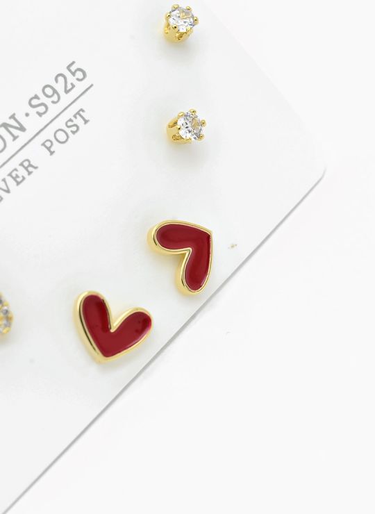 SET DE ARETES X 3 PARES RODIO XUPING /GARANTIZADO