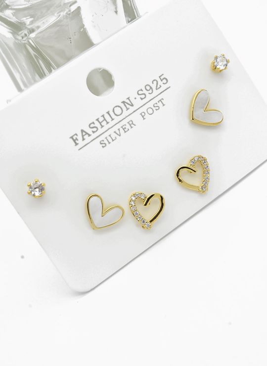 SET DE ARETES X 3 PARES RODIO XUPING /GARANTIZADO