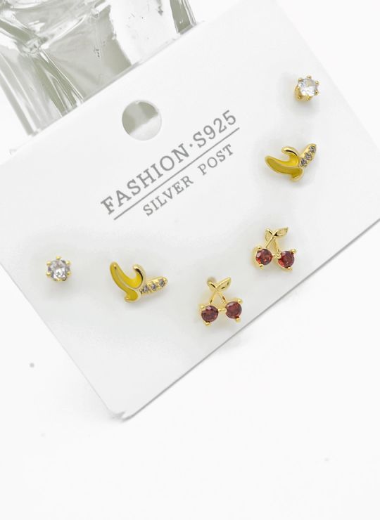 SET DE ARETES X 3 PARES RODIO XUPING /GARANTIZADO