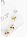 SET DE ARETES X 3 PARES RODIO XUPING /GARANTIZADO