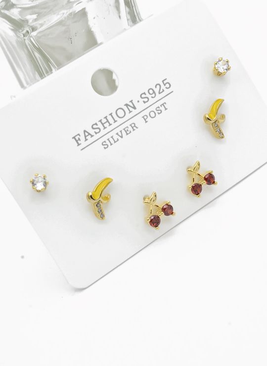 SET DE ARETES X 3 PARES RODIO XUPING /GARANTIZADO