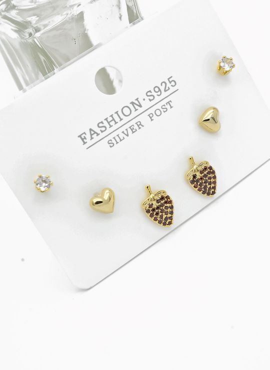 SET DE ARETES X 3 PARES RODIO XUPING /GARANTIZADO